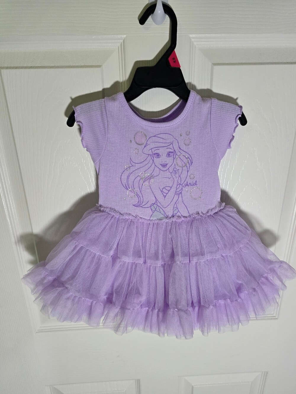 NWT Disney Ariel Purple Tulle Tutu Short Sleeve Baby Girl Dress 18M